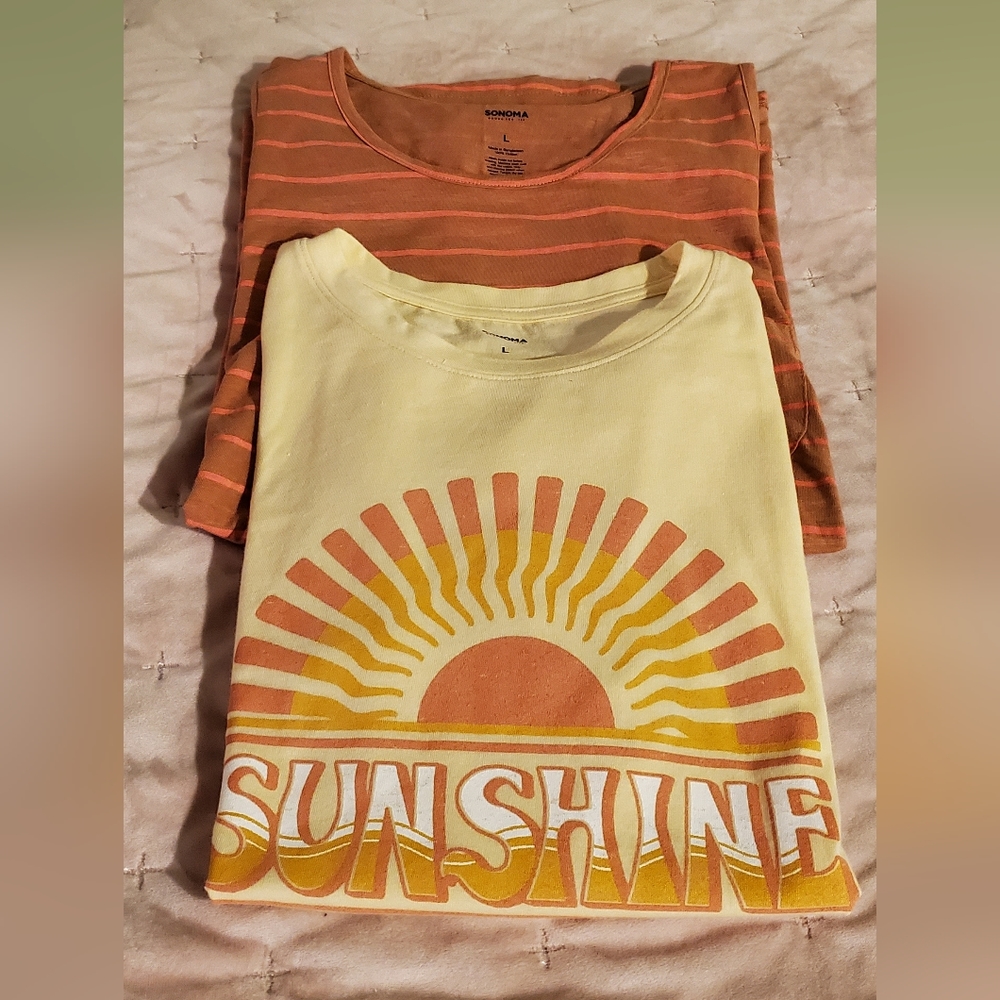 3 For$30.00-SONOMA cotton Top TShirt Tank Lot sz Large